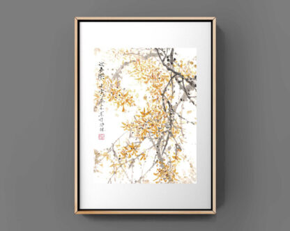 Blumen zeichnung flower painting sumie painting sumie painting Tuschemalerei wall decoration Zeichnung 水墨 迎春花 Forsythie winterjasmin
