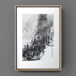 Landschaft landscape sumie painting chinesische japanische Tusche Malerei janpanises chinese ink painting