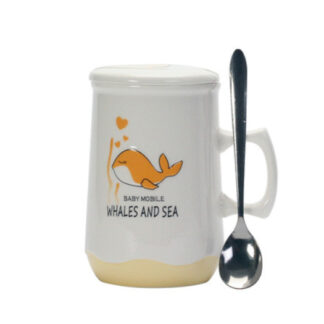 tasse Deckel Becher Tee tea cup porzellan Delphin