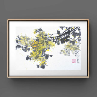 Daisy Chrysantheme sumie painting chinesische japanische Tusche Malerei janpanises chinese ink painting