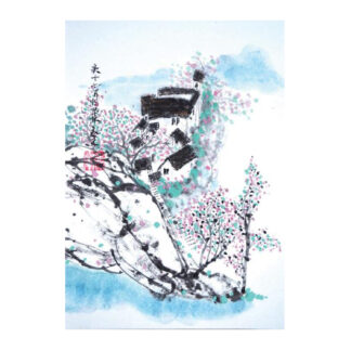 Postkarte Landschaft Tusche Malerei Sumi-e painting chinesische japanische Kunstpostkarten