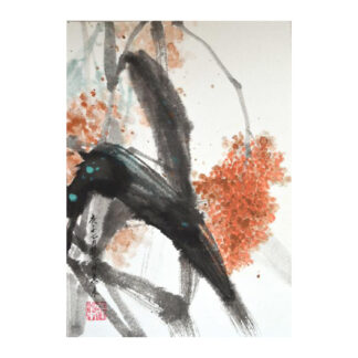 Postkarte Sorghum Tusche Malerei Sumi-e painting chinesische japanische Kunstpostkarten