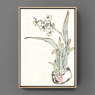 Narzisse Daffodil sumie painting chinesische japanische Tusche Malerei janpanises chinese ink painting 水仙