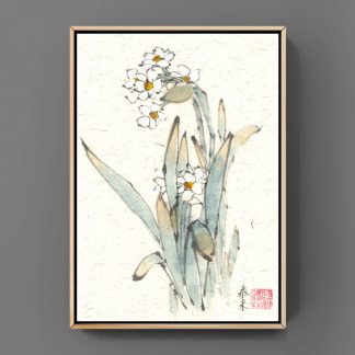 Narzisse Daffodil sumie painting chinesische japanische Tusche Malerei janpanises chinese ink painting 水仙