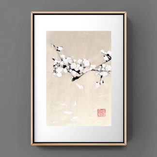 pflaumen plum sumie painting chinesische japanische Tusche Malerei janpanises chinese ink painting 梅花