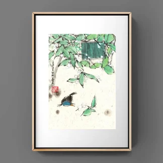 Vogel zeichneng bird painting tusche malerei sumi-e painting tusche Zeichnen tinte zeichnung wand dekoration wandkunst Büro dekoration wohn decoration blumen zeichnen landscape painting landschaft malerei tier zeichnen