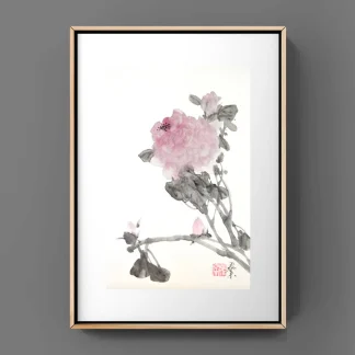 Kamelie tusche malerei sumi-e painting tusche Zeichnen tinte zeichnung wand dekoration wandkunst Büro dekoration wohn decoration blumen zeichnen landscape painting landschaft malerei tier zeichnen