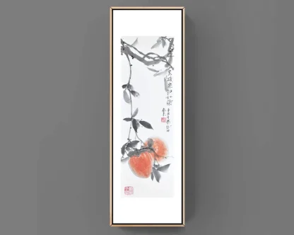 kaki zeichneng Pomegranate painting tusche malerei sumi-e painting tusche Zeichnen tinte zeichnung wand dekoration wandkunst Büro dekoration wohn decoration blumen zeichnen landscape painting landschaft malerei tier zeichnen
