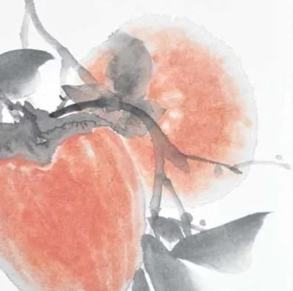 kaki zeichneng Pomegranate painting tusche malerei sumi-e painting tusche Zeichnen tinte zeichnung wand dekoration wandkunst Büro dekoration wohn decoration blumen zeichnen landscape painting landschaft malerei tier zeichnen