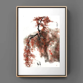 landscape painting tusche malerei sumi-e painting tusche Zeichnen tinte zeichnung wand dekoration wandkunst Büro dekoration wohn decoration blumen zeichnen landscape painting landschaft malerei tier zeichnen