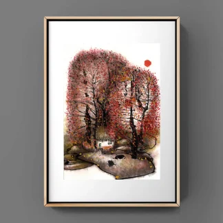 landscape painting tusche malerei sumi-e painting tusche Zeichnen tinte zeichnung wand dekoration wandkunst Büro dekoration wohn decoration blumen zeichnen landscape painting landschaft malerei tier zeichnen