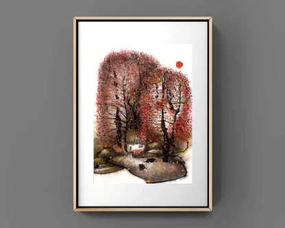 landscape painting tusche malerei sumi-e painting tusche Zeichnen tinte zeichnung wand dekoration wandkunst Büro dekoration wohn decoration blumen zeichnen landscape painting landschaft malerei tier zeichnen