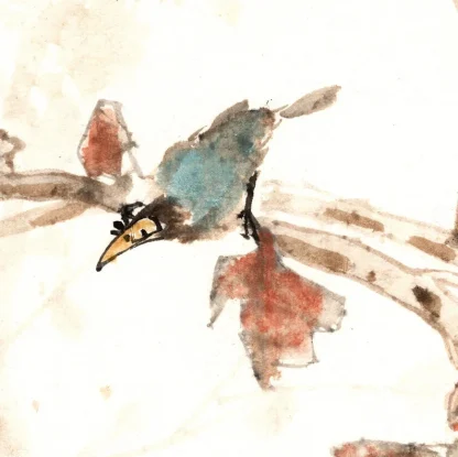 schnecke Vogel zeichneng bird painting tusche malerei sumi-e painting tusche Zeichnen tinte zeichnung wand dekoration wandkunst Büro dekoration wohn decoration blumen zeichnen landscape painting landschaft malerei tier zeichnen