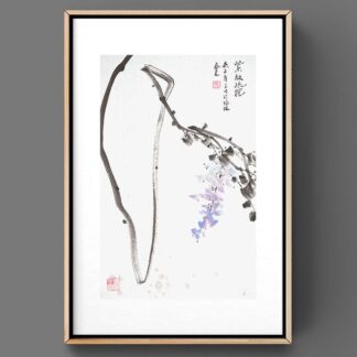 blauer Regen zeichneng wisteria flower painting tusche malerei sumi-e painting tusche Zeichnen tinte zeichnung wand dekoration wandkunst Büro dekoration wohn decoration blumen zeichnen landscape painting landschaft malerei tier zeichnen