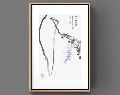 blauer Regen zeichneng wisteria flower painting tusche malerei sumi-e painting tusche Zeichnen tinte zeichnung wand dekoration wandkunst Büro dekoration wohn decoration blumen zeichnen landscape painting landschaft malerei tier zeichnen