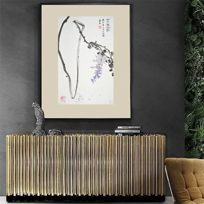blauer Regen zeichneng wisteria flower painting tusche malerei sumi-e painting tusche Zeichnen tinte zeichnung wand dekoration wandkunst Büro dekoration wohn decoration blumen zeichnen landscape painting landschaft malerei tier zeichnen