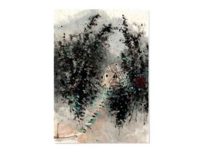 Postkarte Landschaft Tusche Malerei Sumi-e painting chinesische japanische Kunstpostkarten