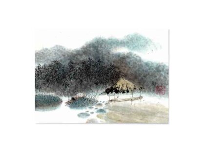 Postkarte Landschaft Tusche Malerei Sumi-e painting chinesische japanische Kunstpostkarten