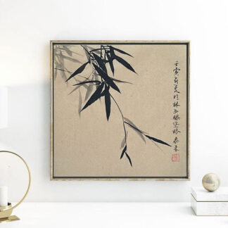 bambus bamboo zeichnung plum chinesische Tusche Malerei pflaumejapanische Sumie painting Heim Haus Büro Deko Wand Kunst