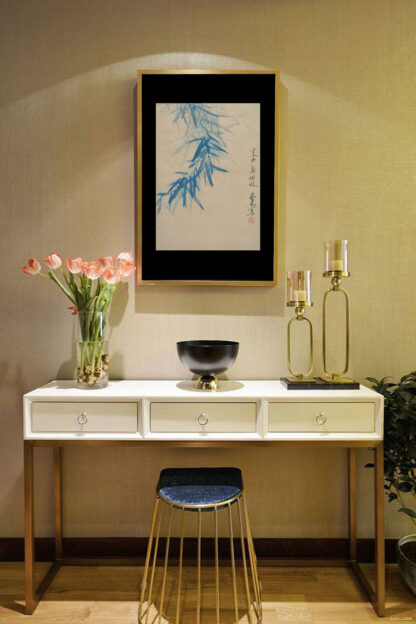 bambus bamboo zeichnung plum chinesische Tusche Malerei pflaumejapanische Sumie painting Heim Haus Büro Deko Wand Kunst